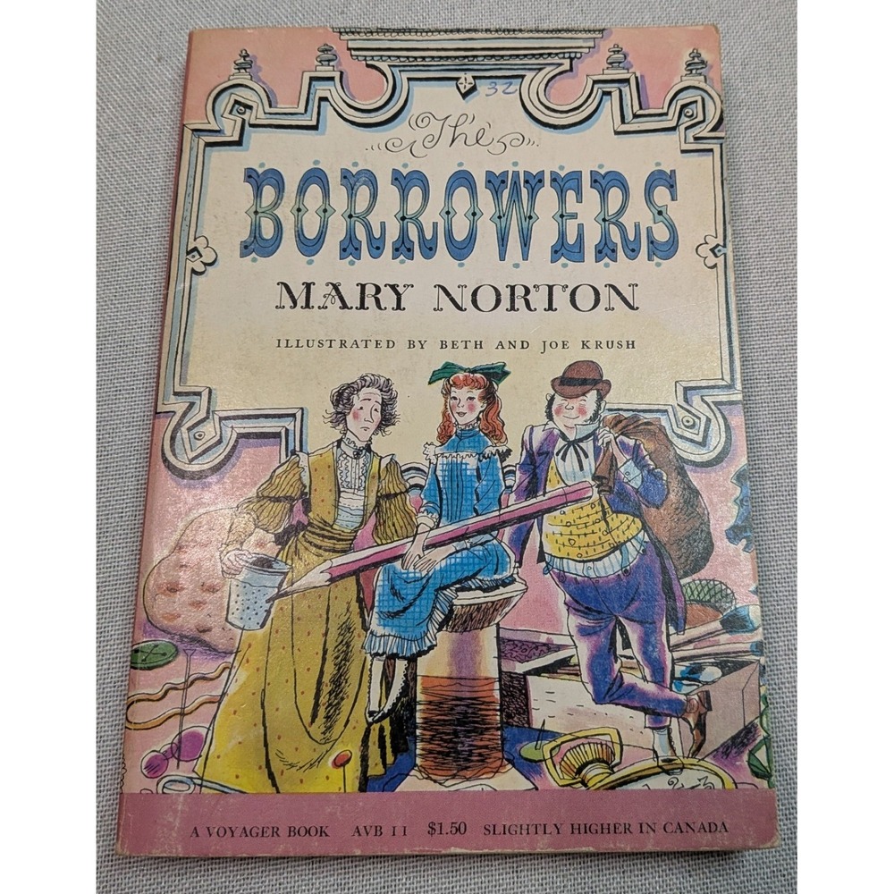 Harcourt The Borrowers Book Kids OS Pink Good Mary Norton Voyager Paperback